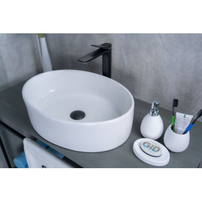 Раковина Gid N9012 51106 накладная белая 50x36x14