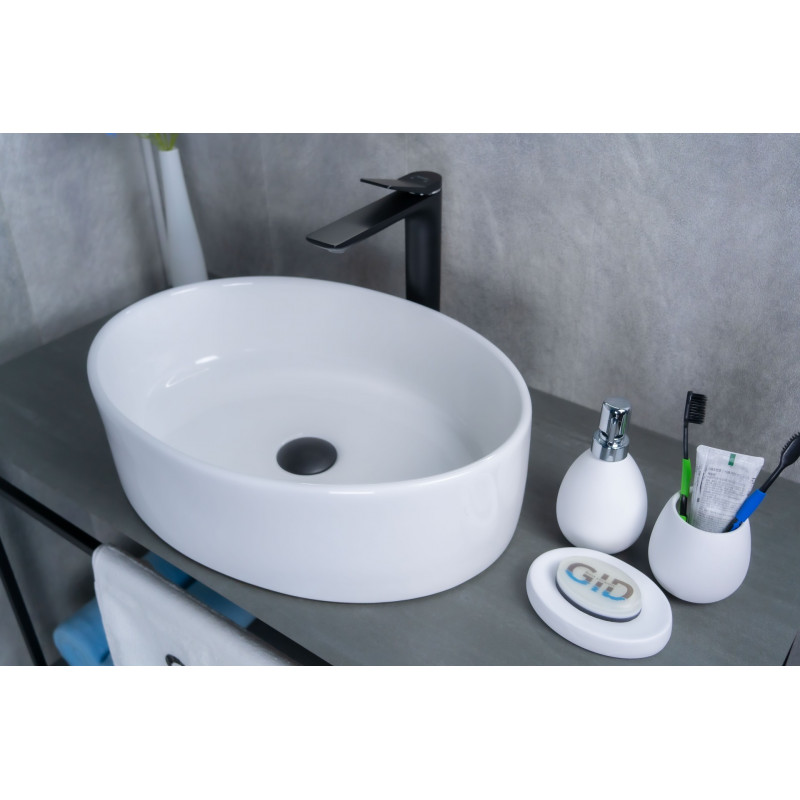 Раковина Gid N9012 51106 накладная белая 50x36x14