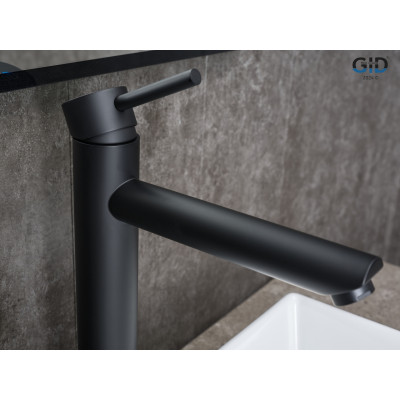 Смеситель высокий для раковины Gid Berlin SS080-BM-D SS080BMD черный матовый