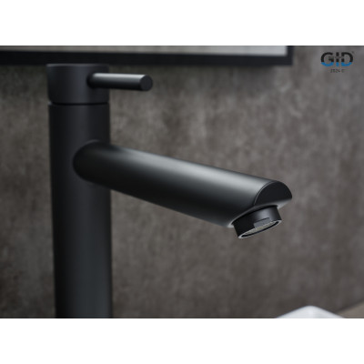Смеситель высокий для раковины Gid Berlin SS080-BM-D SS080BMD черный матовый