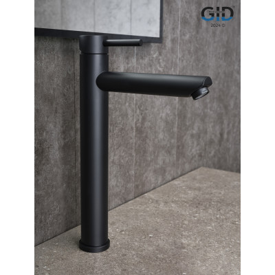 Смеситель высокий для раковины Gid Berlin SS080-BM-D SS080BMD черный матовый