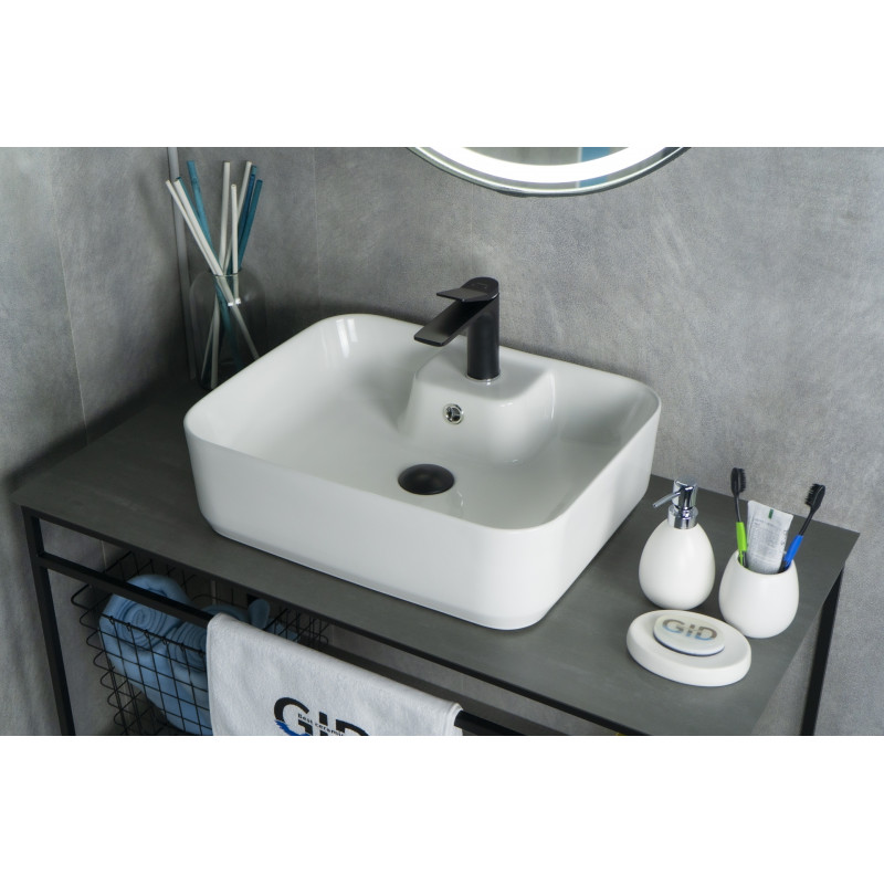 Раковина Gid N9445 51155 накладная белая 52x41.5x15