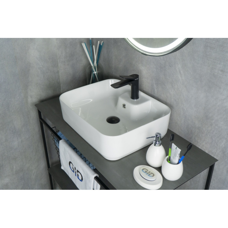 Раковина Gid N9445 51155 накладная белая 52x41.5x15