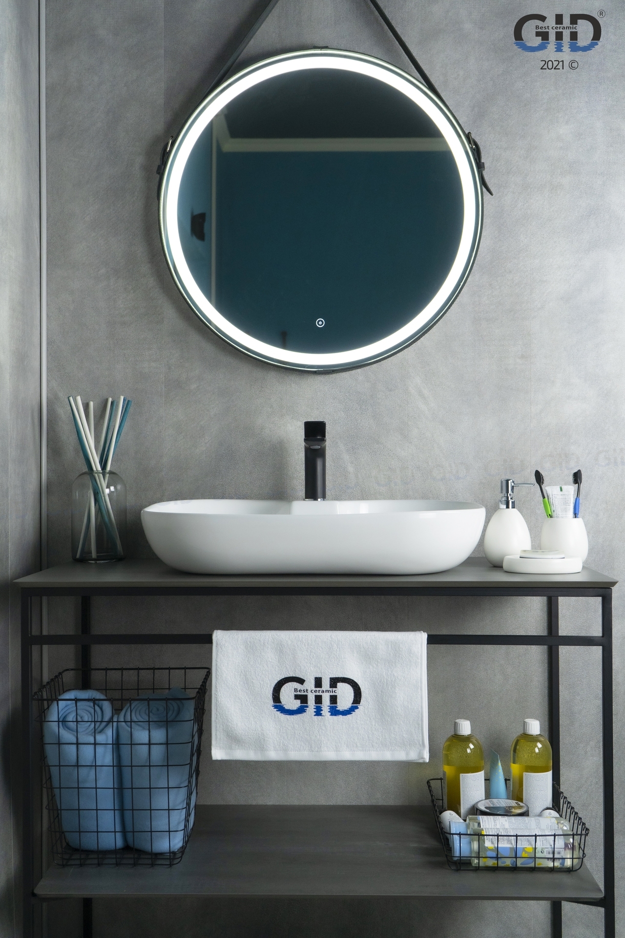 Раковина Gid N9446b 51156 накладная белая 61x42x12.5