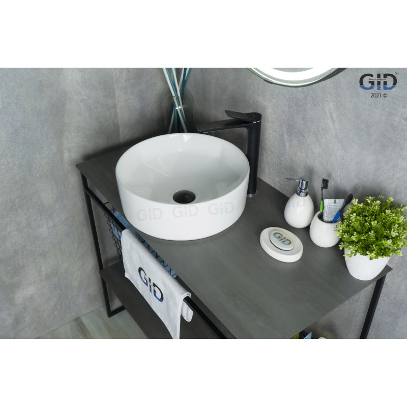 Раковина Gid N9425 51144 накладная белая 40x40x15