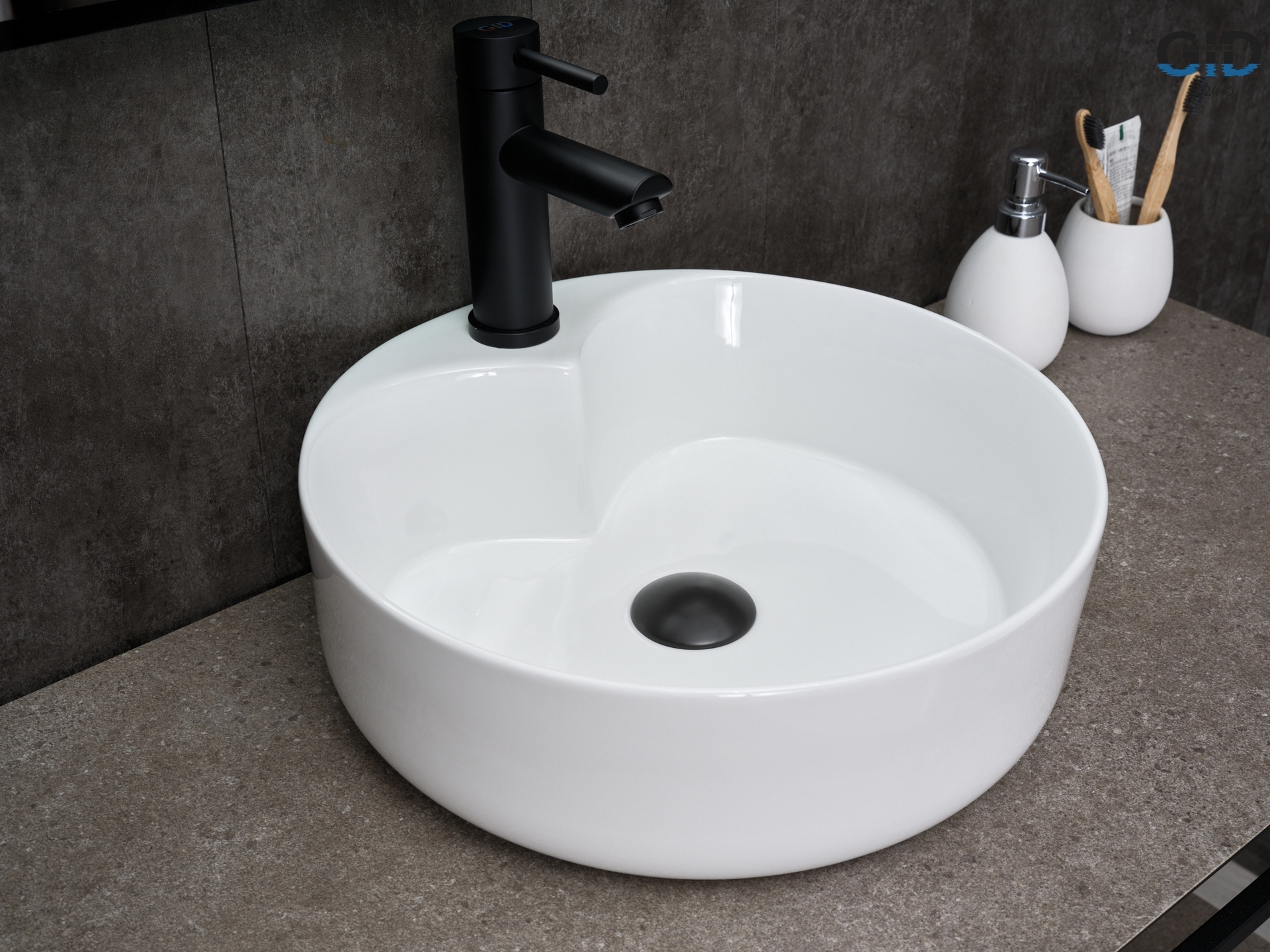 Раковина Gid N9013 51208 накладная белая 40x40x13