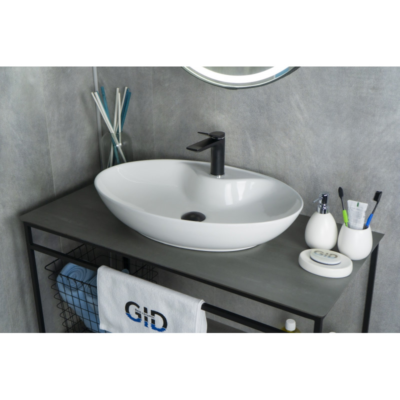 Раковина Gid N9438 51151 накладная белая 65x43x12