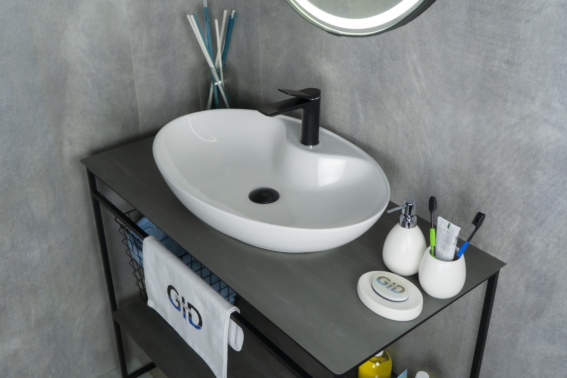 Раковина Gid N9438 51151 накладная белая 65x43x12