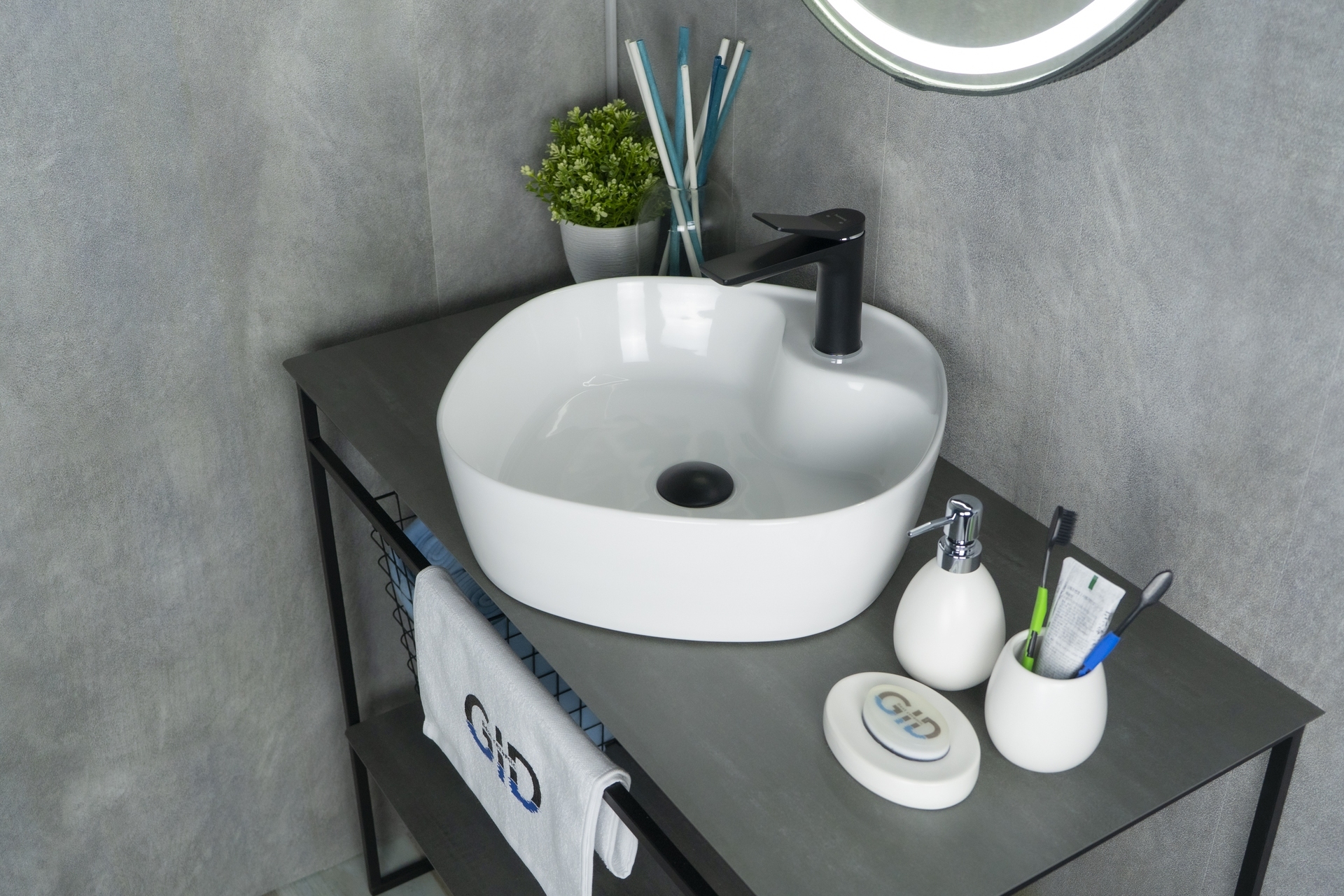 Раковина Gid N9442 51153 накладная белая 44x44x14