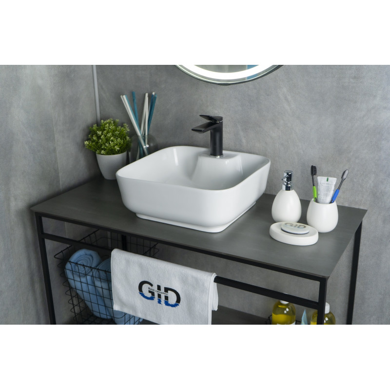 Раковина Gid N9443 51154 накладная белая 41x41x15