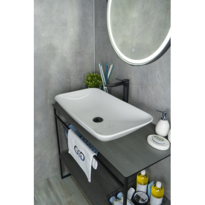 Раковина Gid N9122 51124 накладная белая 71x40x14