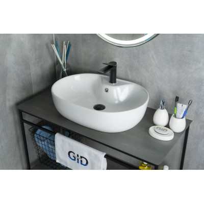 Раковина Gid N9163 51127 накладная белая 59x41x16