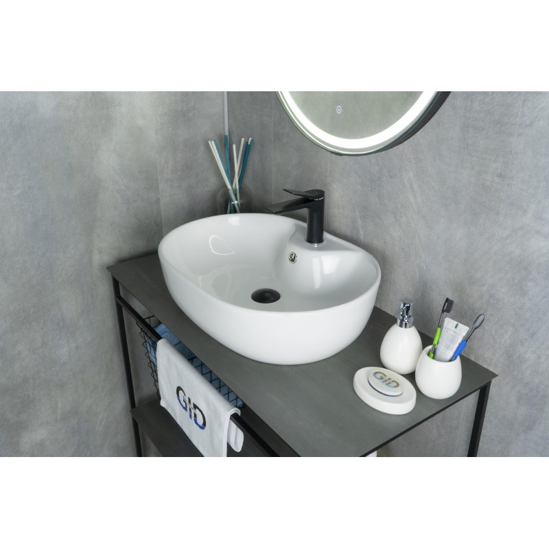 Раковина Gid N9163 51127 накладная белая 59x41x16