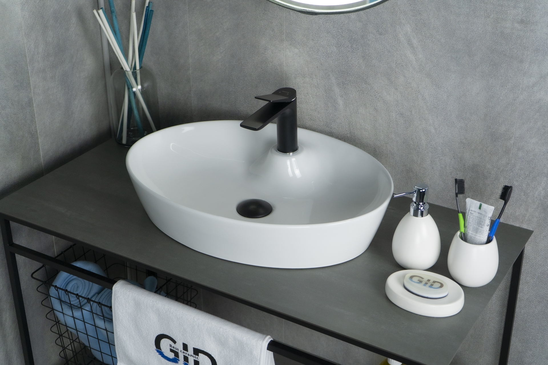 Раковина Gid N9436 51150 накладная белая 55x40x10.5