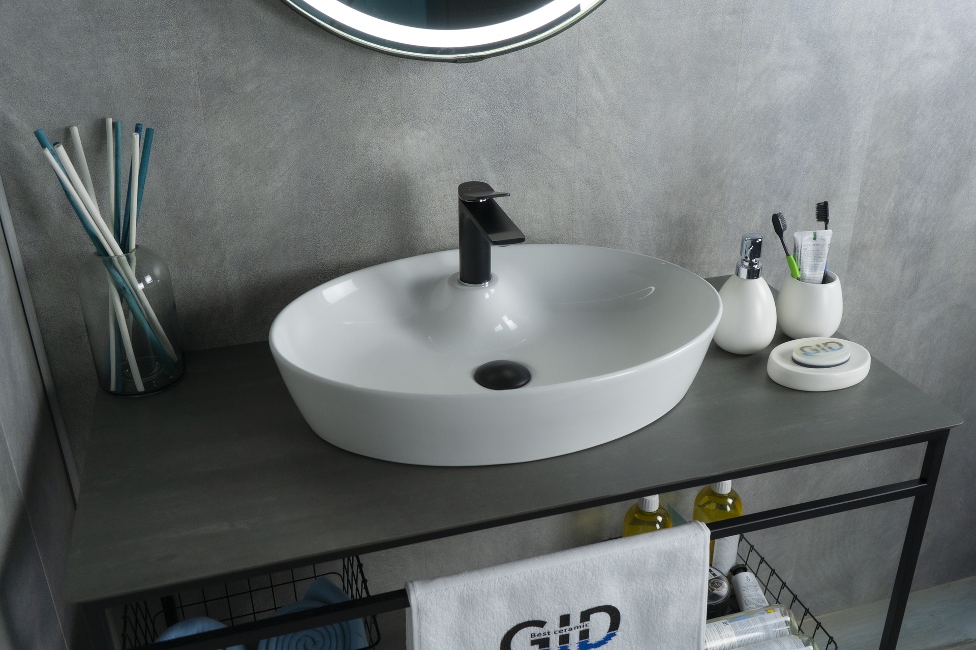 Раковина Gid N9436 51150 накладная белая 55x40x10.5