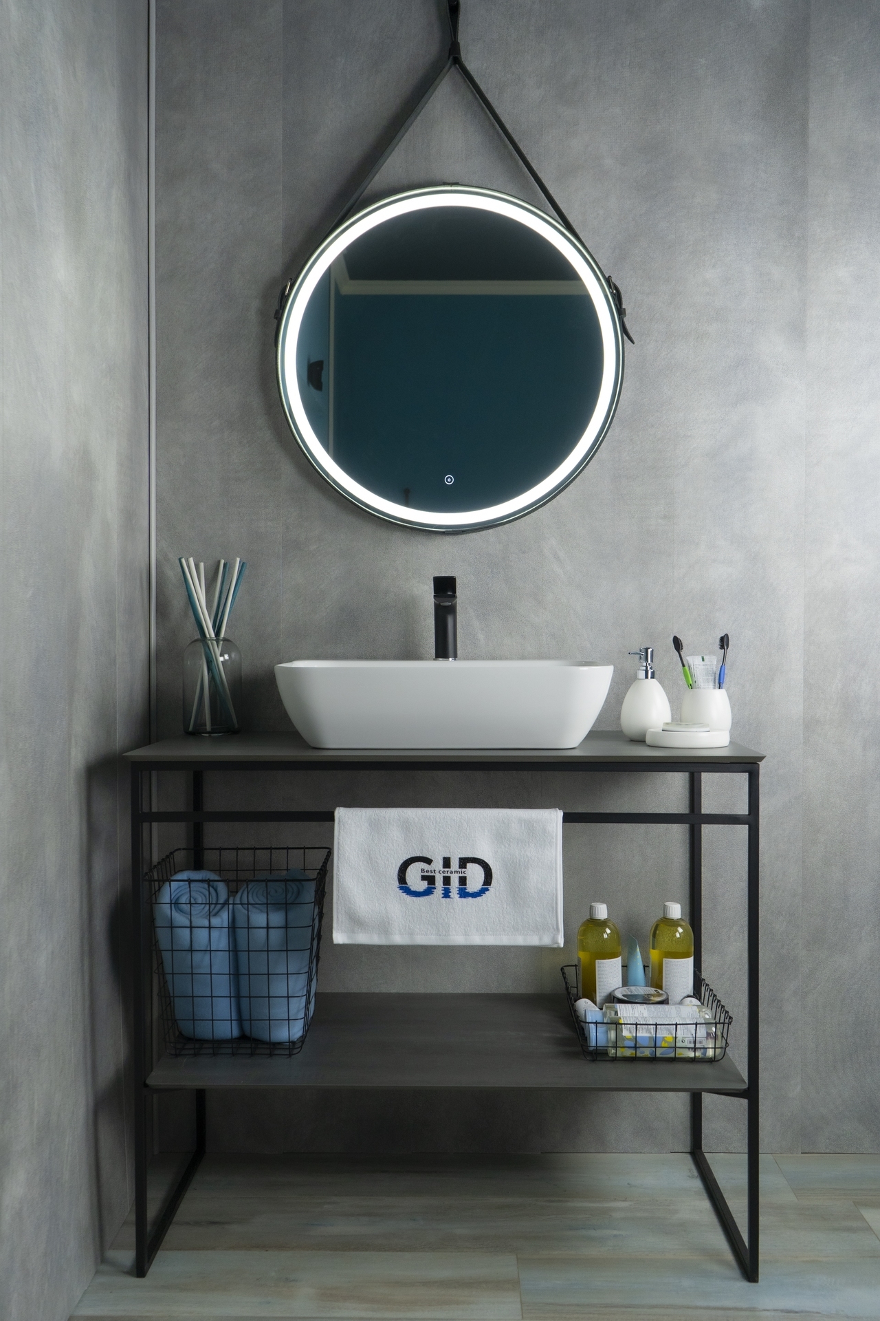 Раковина Gid N9047 51184 накладная белая 55x42x15