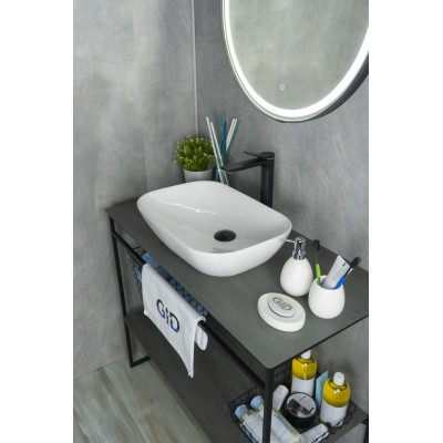 Раковина Gid N9447 51157 накладная белая 51x34x13