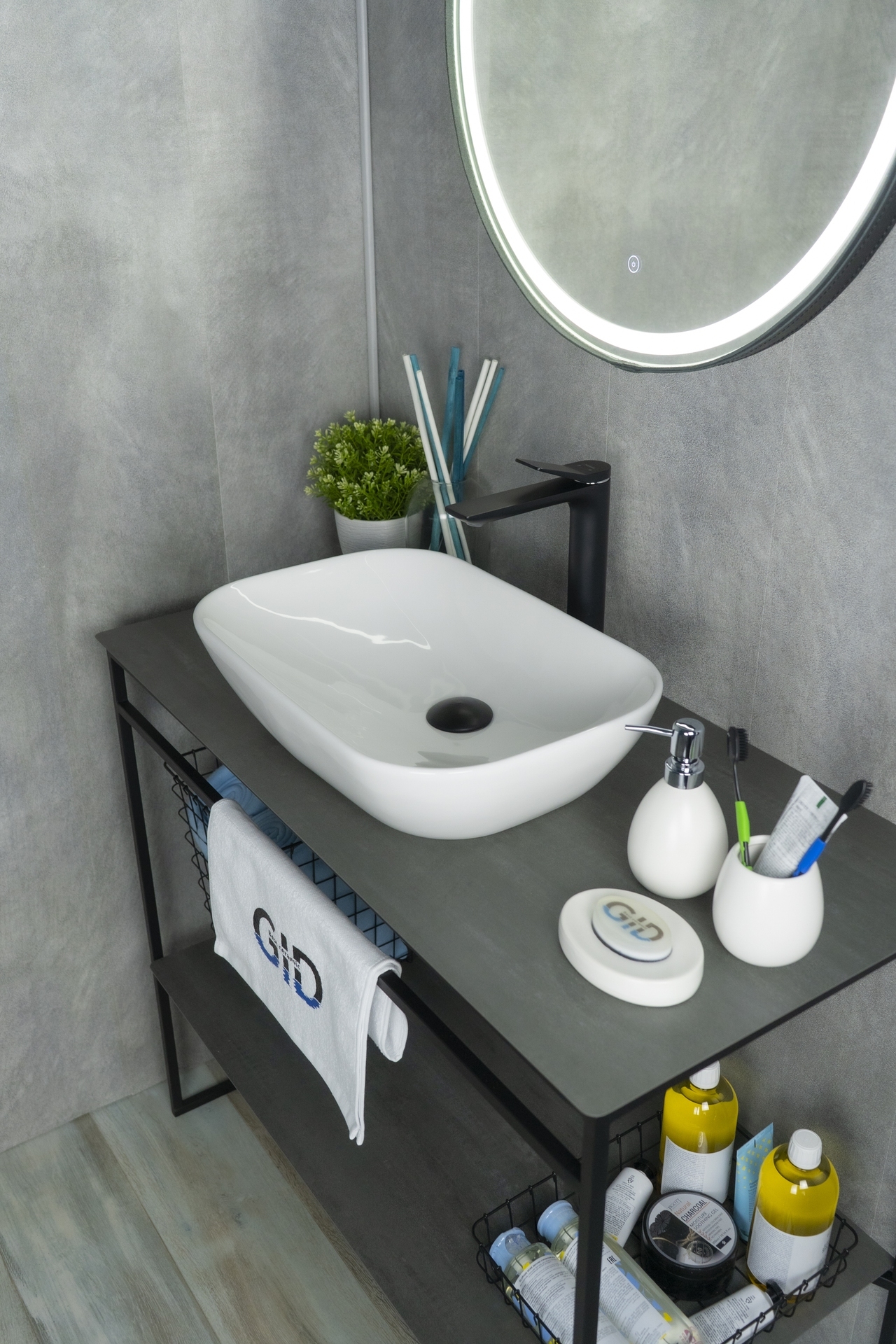 Раковина Gid N9447 51157 накладная белая 51x34x13