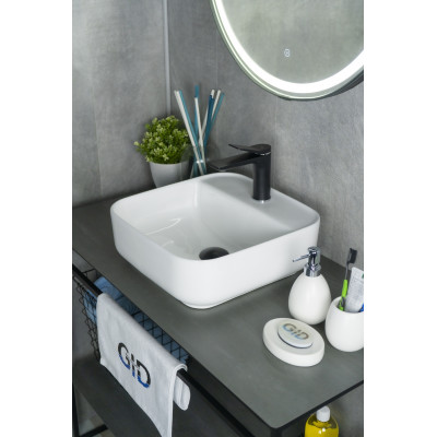 Раковина Gid N9044 51165 накладная белая 38.5x38.5x14