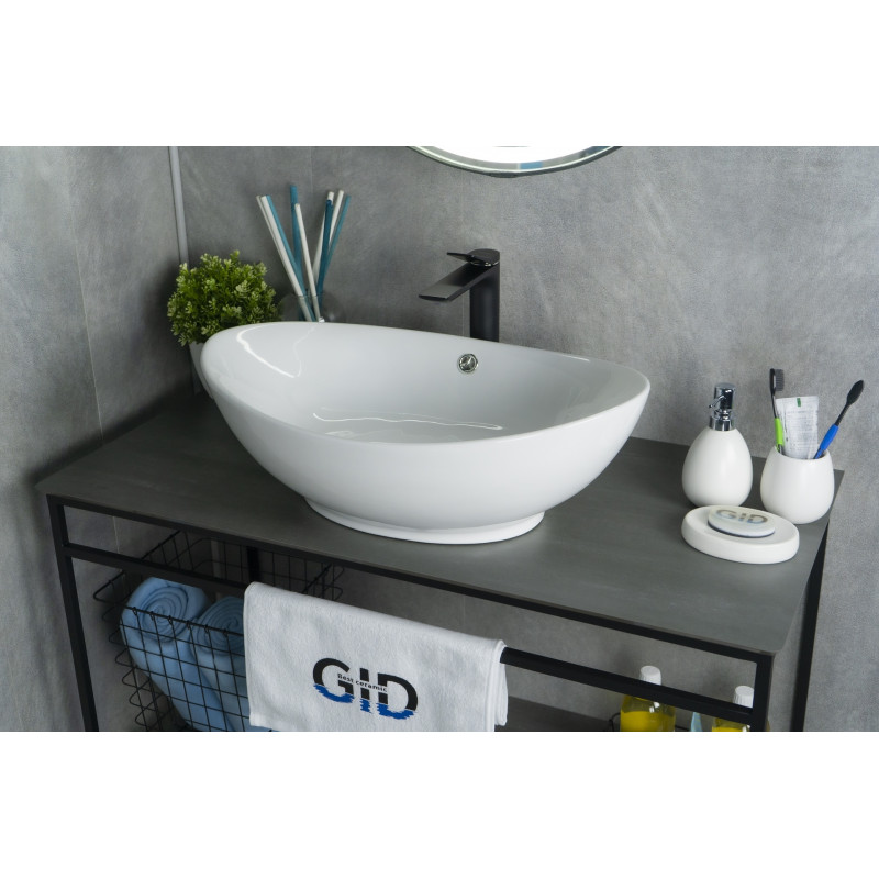 Раковина Gid N9019 51108 накладная белая 60x37x19