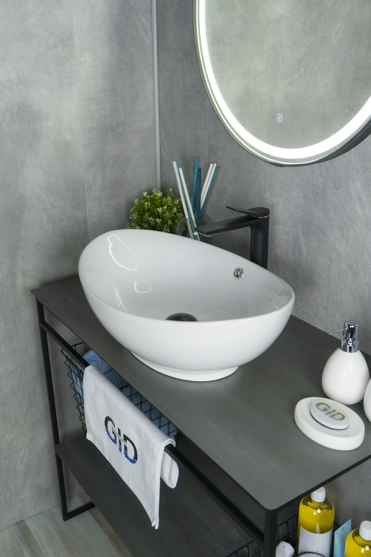 Раковина Gid N9019 51108 накладная белая 60x37x19