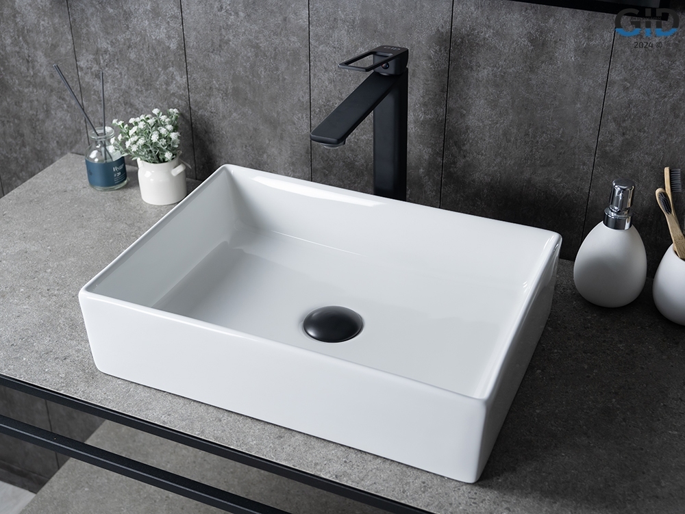 Раковина Gid N1204 51225 накладная белая 45x32x11