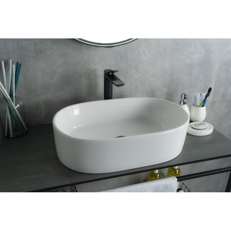 Раковина Gid N9025 51111 накладная белая 56x35x14