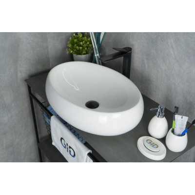 Раковина Gid N9030a 51114 накладная белая 60x41x15