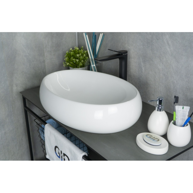 Раковина Gid N9030a 51114 накладная белая 60x41x15