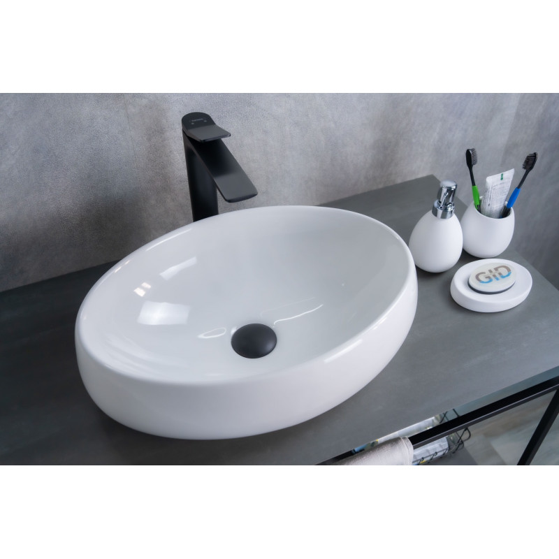 Раковина Gid N9030b 51115 накладная белая 48x34x15
