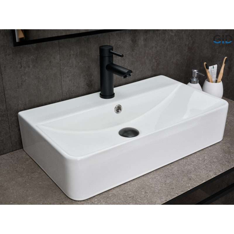 Раковина Gid N1344 51226 накладная белая 61x35.5x14