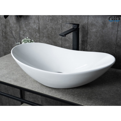 Раковина Gid N9811 51175 накладная белая 61x37x15