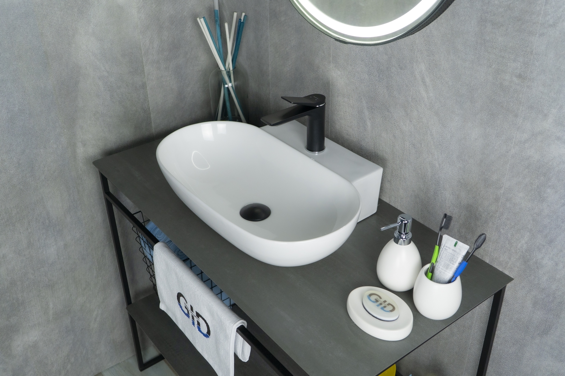 Раковина Gid N9234 51133 накладная белая 56x39x12.5