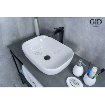 Раковина Gid D1333 51183 накладная белая 46x32.5x13.5