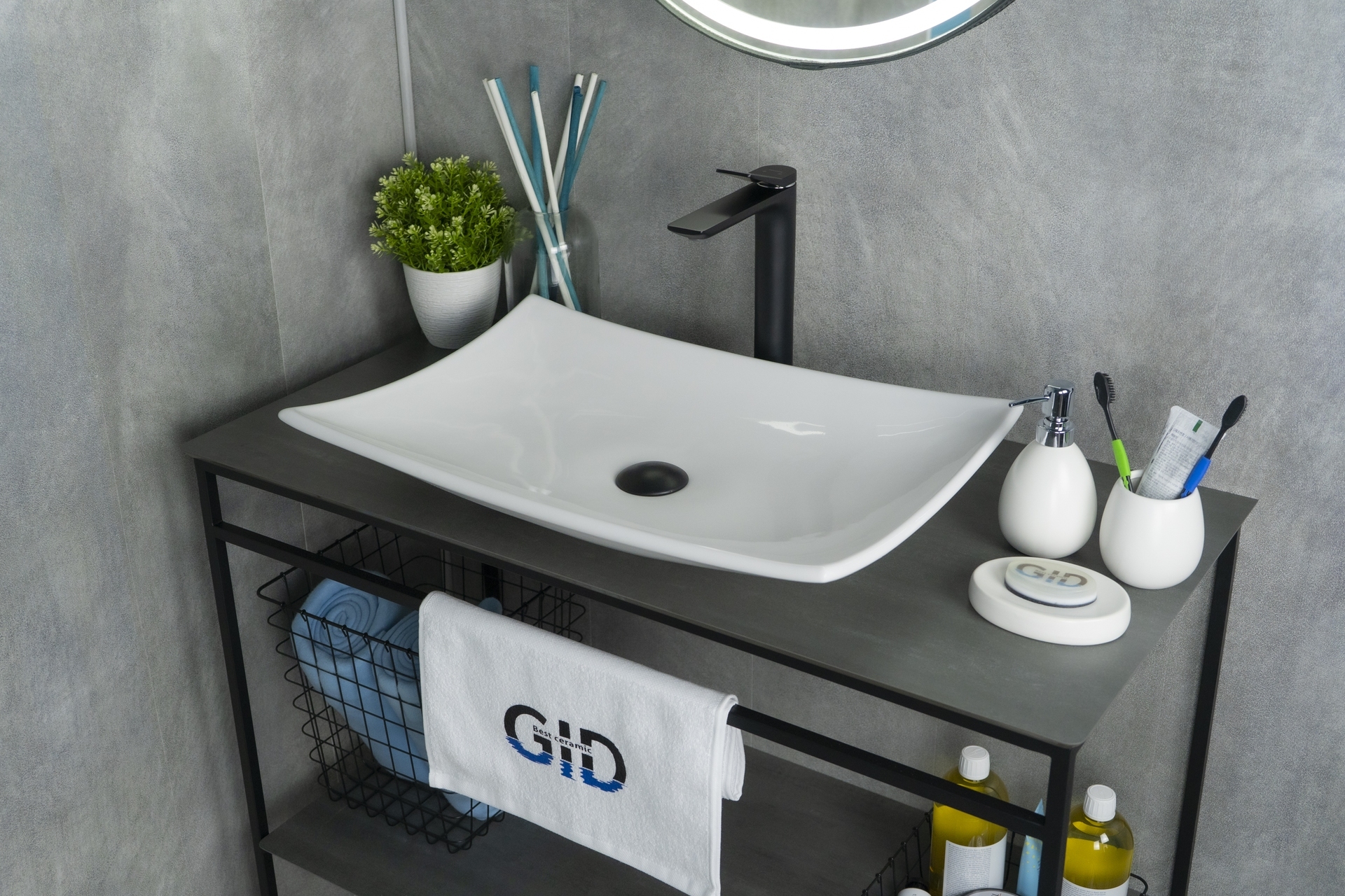 Раковина Gid N9177 51170 накладная белая 60x39x11.5
