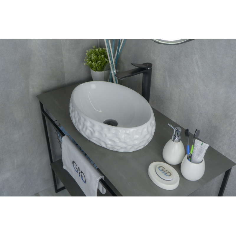 Раковина Gid 9030wf 51187 накладная белая 48x34x15