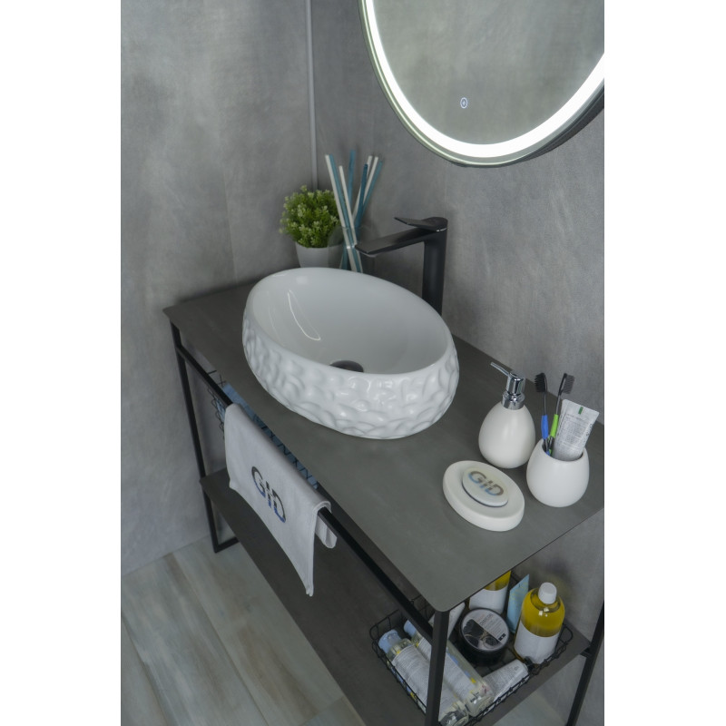 Раковина Gid 9030wf 51187 накладная белая 48x34x15