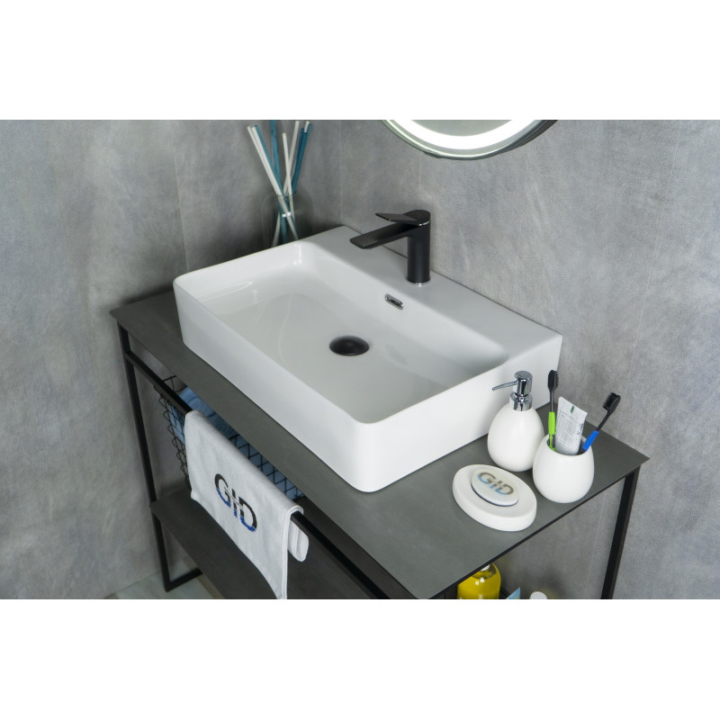 Раковина Gid N9256 51172 накладная белая 60x42x14