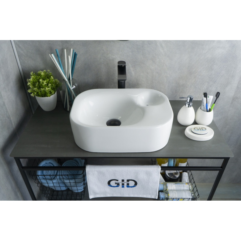 Раковина Gid N9266 51173 накладная белая 47x34x15