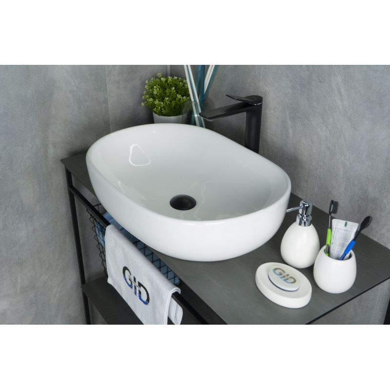 Раковина Gid N9026a 51112 накладная белая 60x40x15