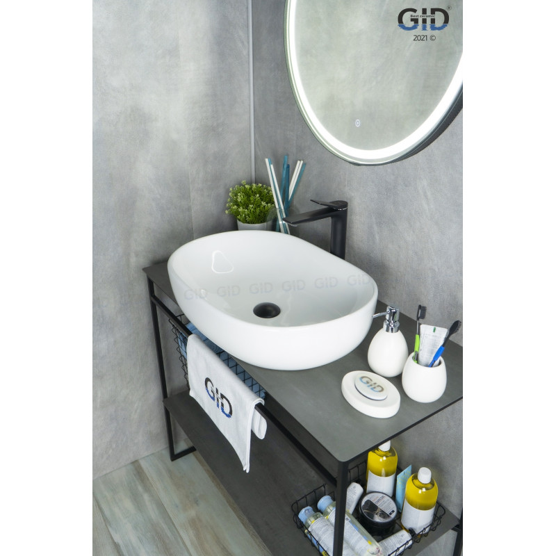 Раковина Gid N9026a 51112 накладная белая 60x40x15