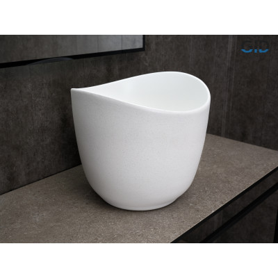 Раковина Gid N9303wg 51221 накладная белый матовый / белый графит 36x36x32