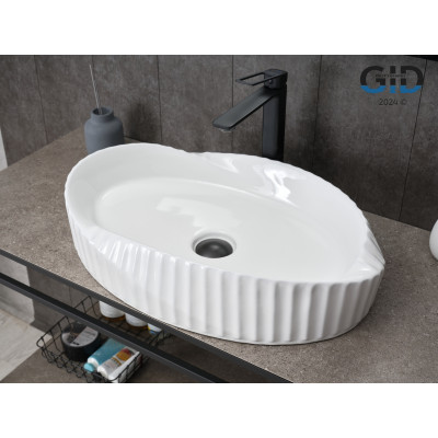 Раковина Gid 888s 51223 накладная белая 60x38.5x13.5