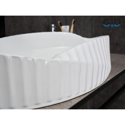 Раковина Gid 888s 51223 накладная белая 60x38.5x13.5