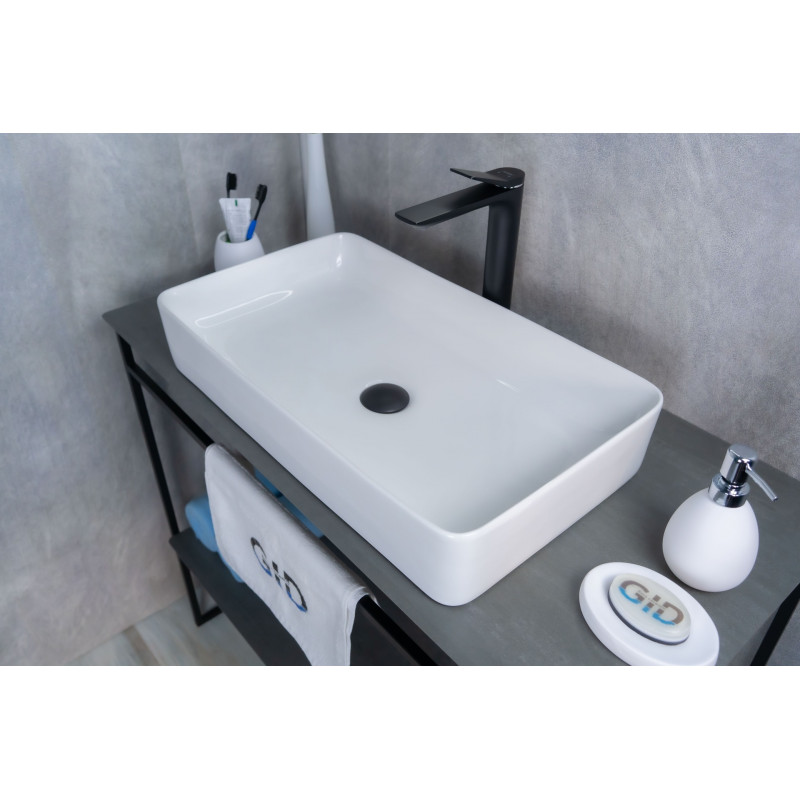 Раковина Gid N9396 51140 накладная белая 60x34x11