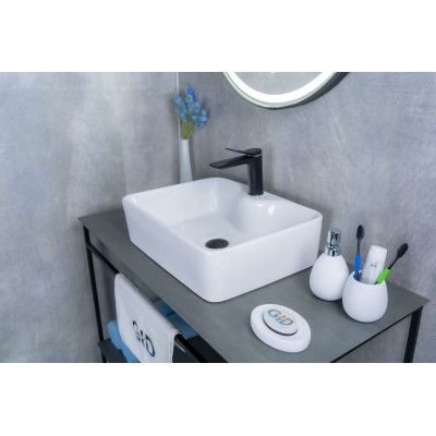 Раковина Gid N9091 51176 накладная белая 48x37x13