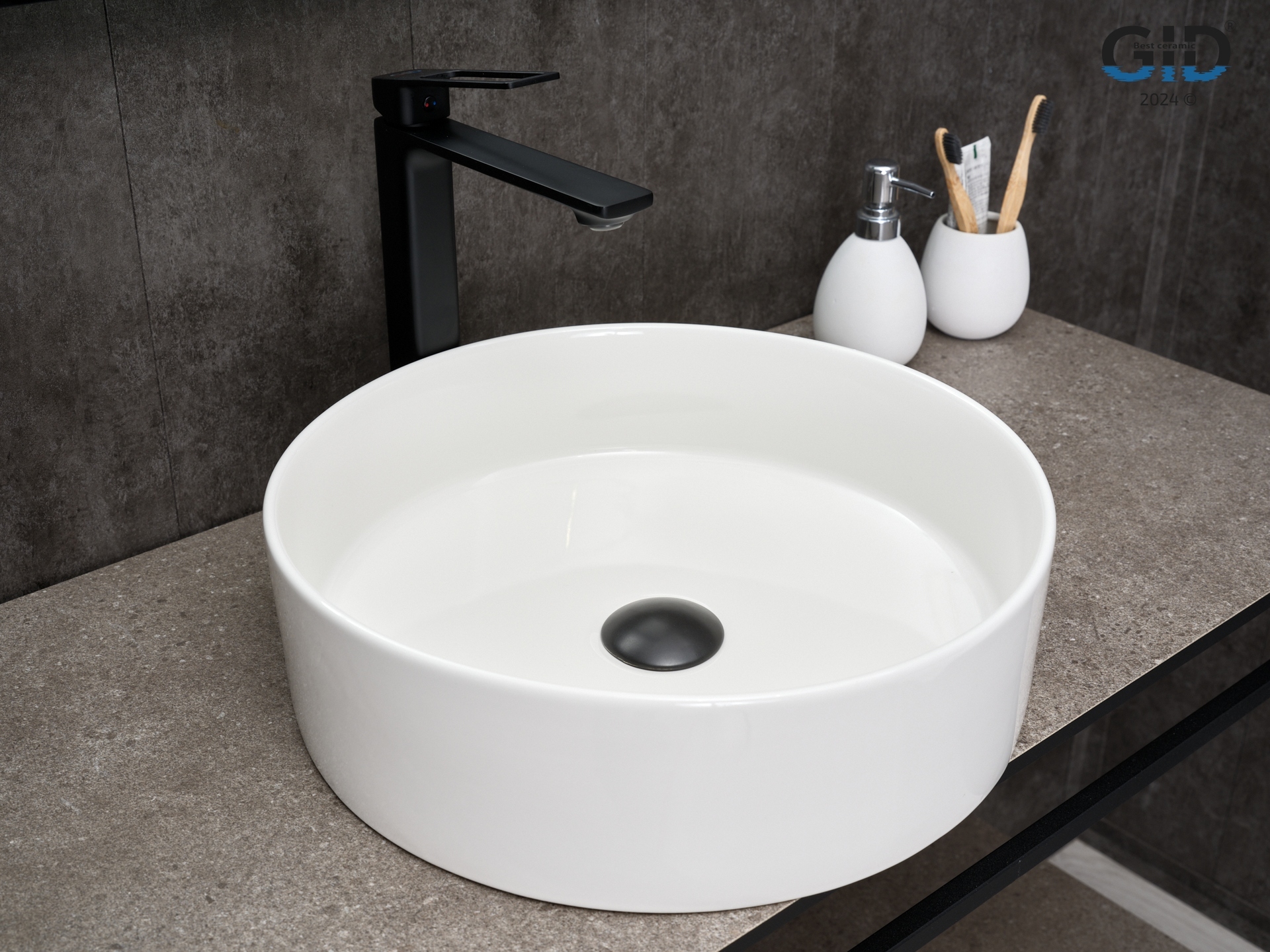 Раковина Gid N9423 51143 накладная белая 40x40x12