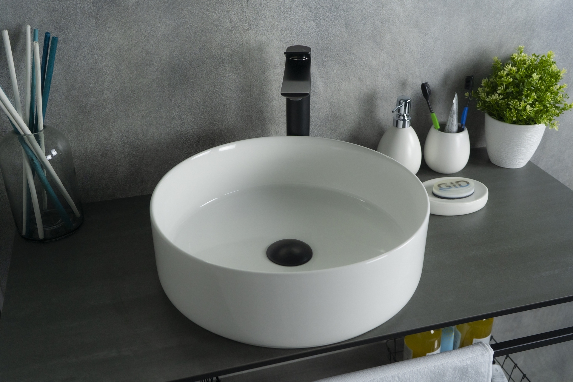 Раковина Gid N9424 51179 накладная белая 40x40x12