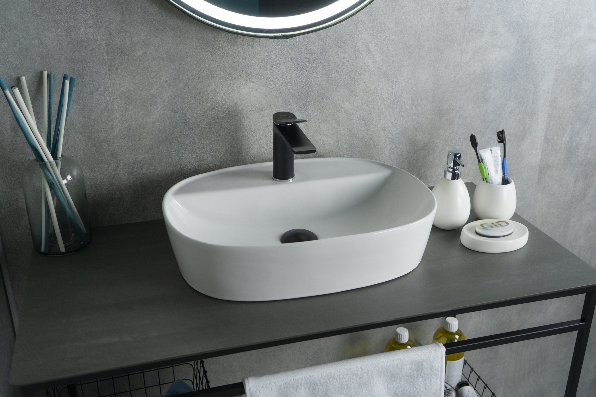 Раковина Gid N9045 51166 накладная белая 50x38x12