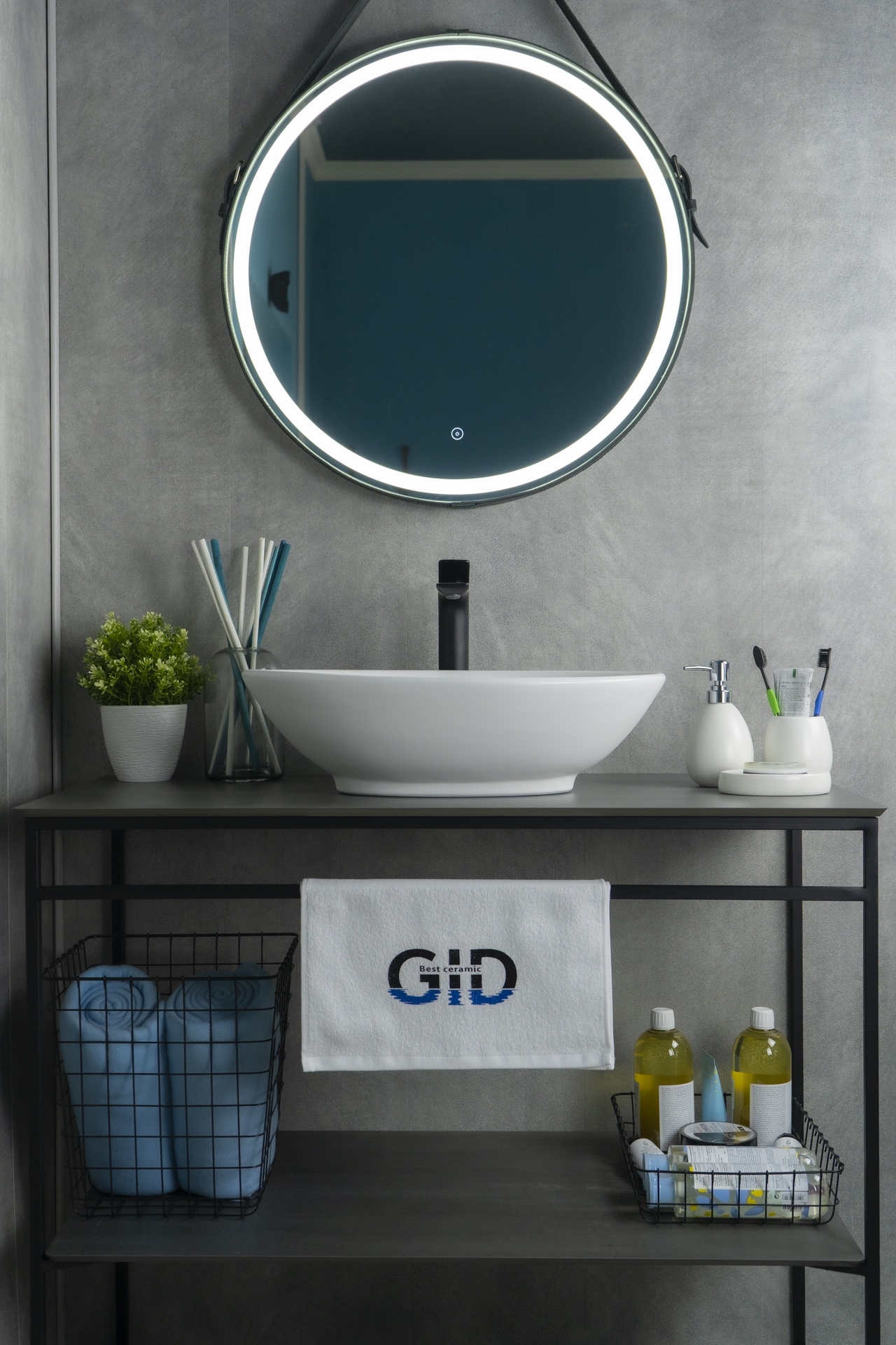 Раковина Gid Wm9021 51193 накладная белый матовый 52x32x14